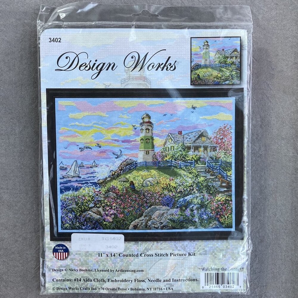 NWT Design Works "Watching the Sunset" Cross Stitch Kit, Style #DW3402, 11"x14"
